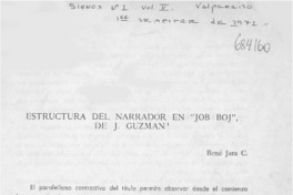 Estructura del narrador en "Job-Boj", de J. Guzmán