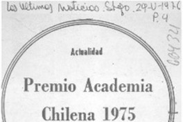 Premio Academia Chilena 1975