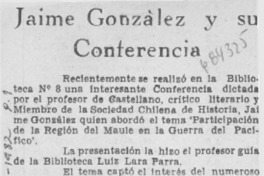 Jaime González y su conferencia.