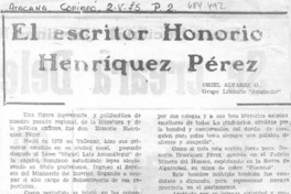 El escritor Honorio Henríquez Pérez