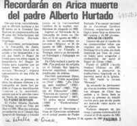 Recordarán en Arica muerte del padre Alberto Hurtado.