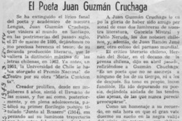 El poeta Juan Guzmán Cruchaga
