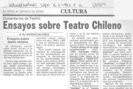 Ensayos sobre teatro chileno.