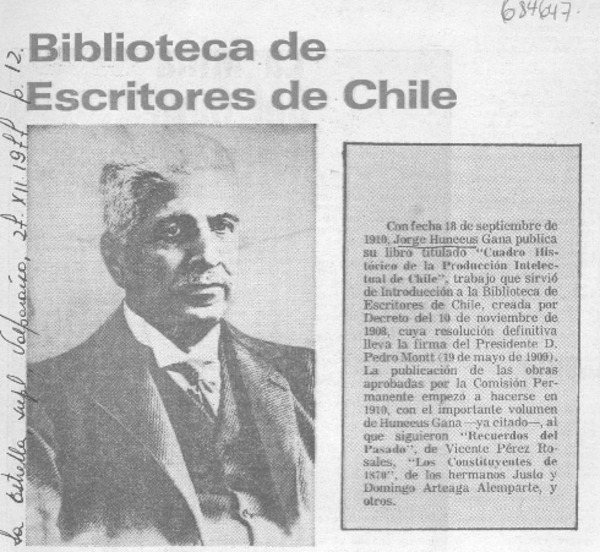 Biblioteca de escritores de Chile.