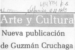 Nueva publicación de Guzmán Cruchaga.