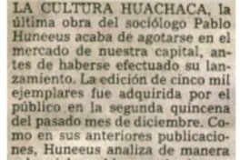 La cultura huachaca.