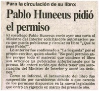 Pablo Huneeus pidió el permiso.