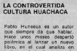 La controvertida cultura huachaca.