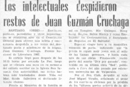 Los Intelectuales despidieron restos de Juan Guzmán Cruchaga.