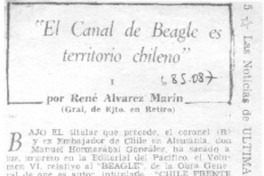 "El Canal de Beagle es territorio chileno"