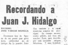 Recordando a Juan J. Hidalgo