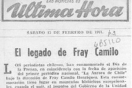 El legado de Fray Camilo.