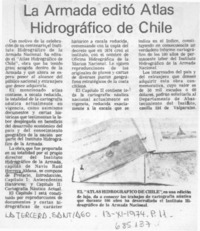 La armada editó atlas hidrográfico de Chile.