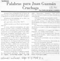 Palabras para Juan Guzmán Cruchaga