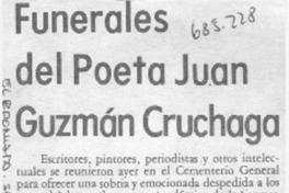 Funerales del poeta Juan Guzmán Cruchaga.