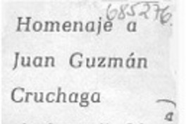 Homenaje a Juan Guzmán Cruchaga.