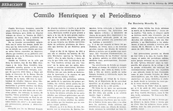 Camilo Henríquez y el periodismo