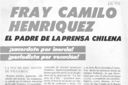 Fray Camilo Henríquez el padre de la prensa chilena.