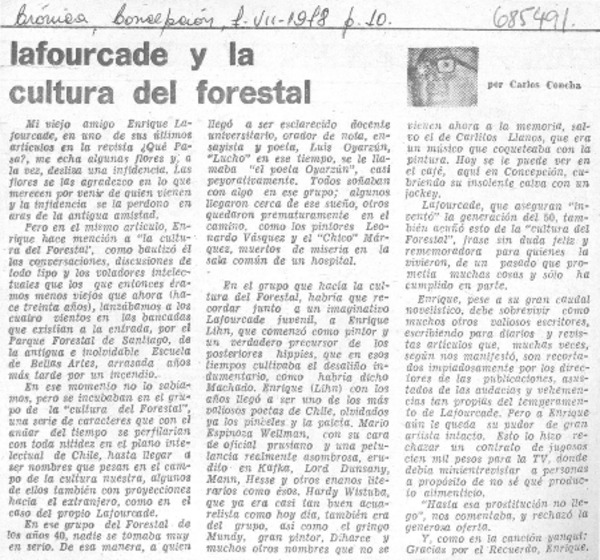 Lafourcade y la cultura del forestal