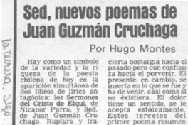 Sed, nuevos poemas de Juan Guzmán Cruchaga