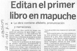 Editan el primer libro en mapuche.