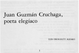 Juan Guzmán Cruchaga, poeta elegíaco