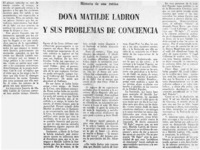 Doña Matilde Ladrón y sus problemas de conciencia.