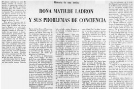 Doña Matilde Ladrón y sus problemas de conciencia.