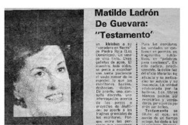 Matilde Ladrón de Guevara: "testamento"