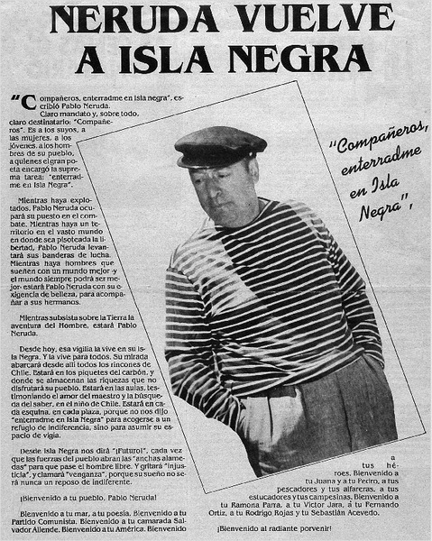 Neruda vuelve a Isla Negra.