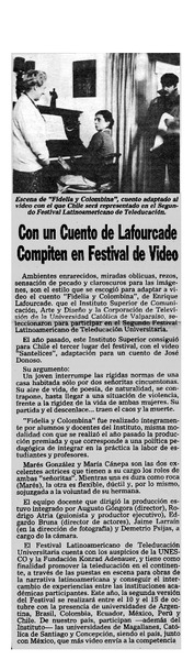 Con un cuento de Lafourcade compiten en Festival de video.