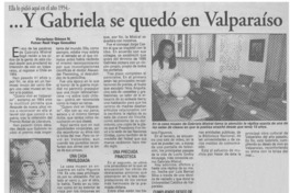 Y Gabriela se quedó en Valparaíso