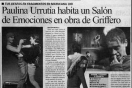 Paulina Urrutia habita un salón de emociones en obra de Griffero