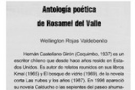 Antología poética de Rosamel del Valle