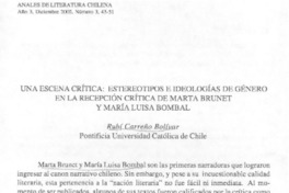 Una escena crítica: estereotipos e ideologías de género en la recepción crítica de Marta Brunet y María Luisa Bombal.