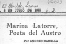 Marina Latorre, poeta del austro