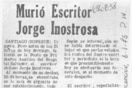 Murió Jorge Inostrosa.