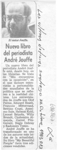 Nuevo libro del periodista André Jouffé.