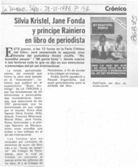Silvia Kristel, Jane Fonda y príncipe Rainiero en libro de periodista.