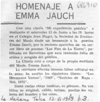 Homenaje a Emma Jauch.