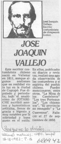 José Joaquín Vallejo.