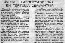 Enrique Lafourcade hoy en tertulia cervantina.