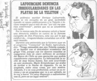 Lafourcade denuncia irregularidades en las platas de La teletón.