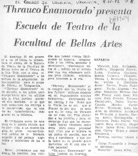 Thrauco enamorado" presenta Escuela de Teatro de la Facultad de Bellas Artes.