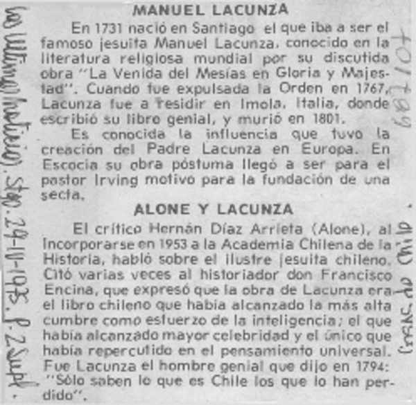 Manuel Lacunza.