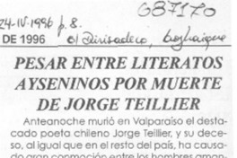 Pesar entre literatos ayseninos por muerte de Jorge Teillier.