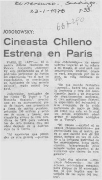Cineasta chileno estrena en París.
