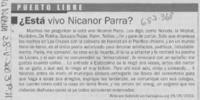 ¿Está vivo Nicanor Parra?