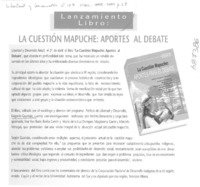 Cuestión Mapuche, aportes al debate.