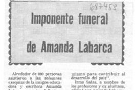Imponente funeral de Amanda Labarca.